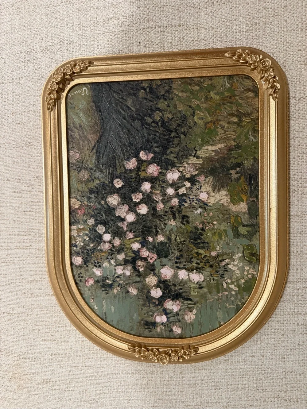 11x14 Roses by Vincent Van Gogh gold arched vintage inspired art work